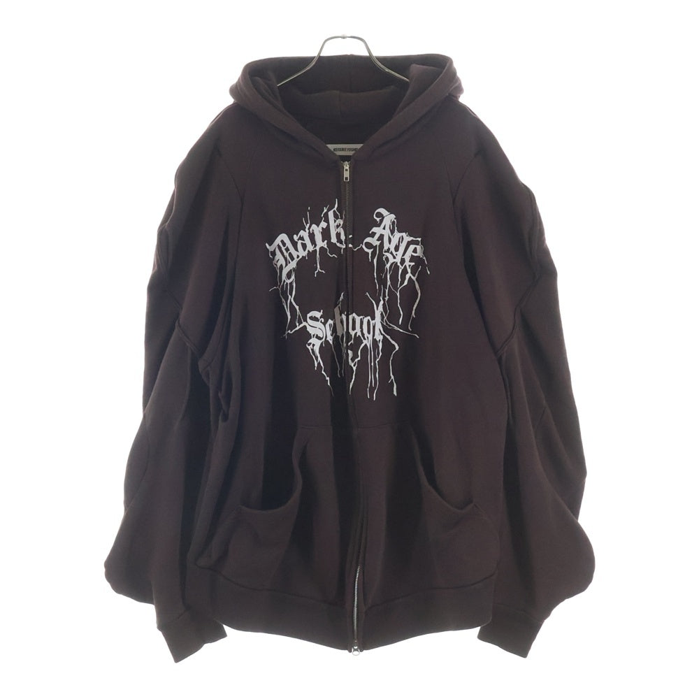 KEISUKEYOSHIDA(ケイスケヨシダ) 21AW フロントプリント ジップアップフーディー ブラウン KY21AW018A