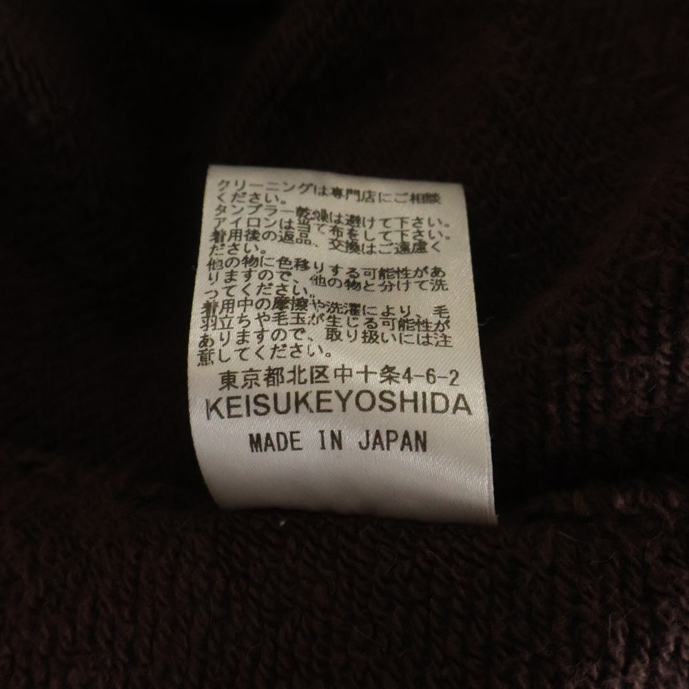 KEISUKEYOSHIDA(ケイスケヨシダ) 21AW フロントプリント ジップアップフーディー ブラウン KY21AW018A