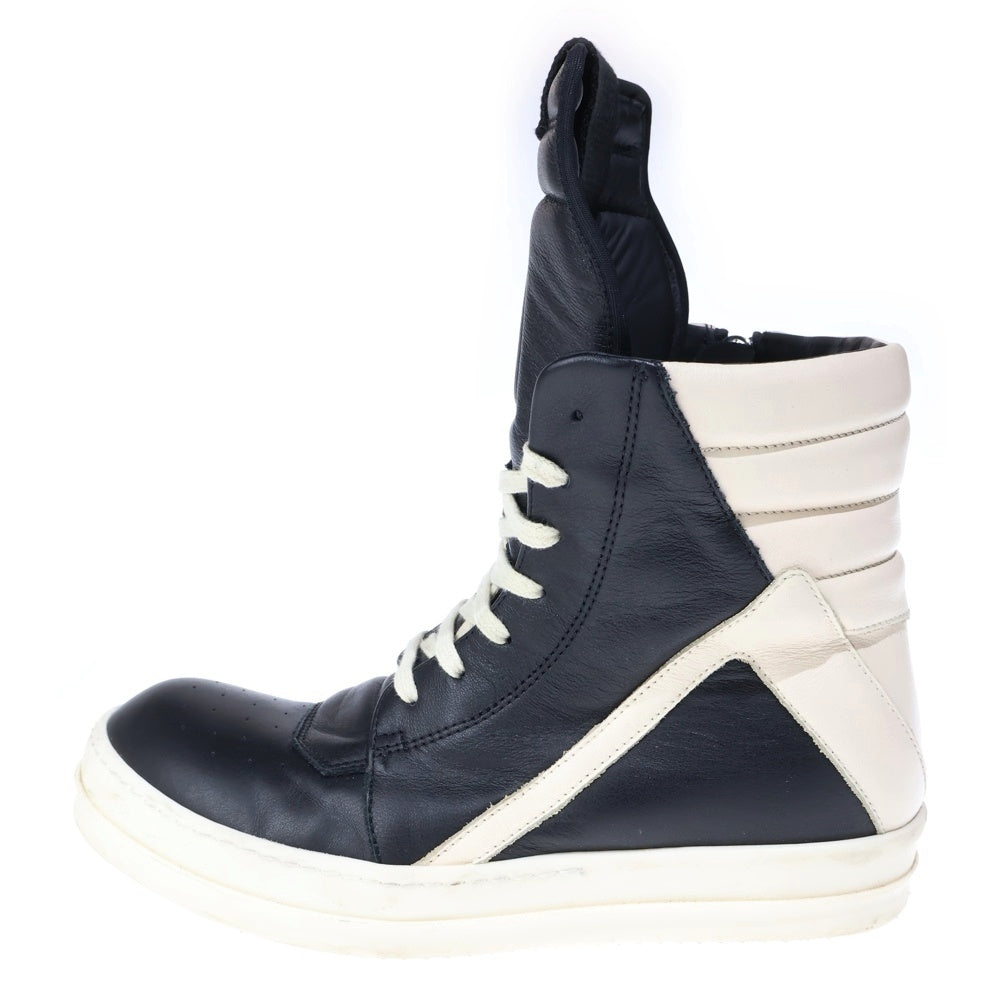 Rick Owens(リックオウエンス) Geobasket ジオバスケット スエードレザー ハイカットスニーカー レザーブーツ ブラック/ホワイト 39