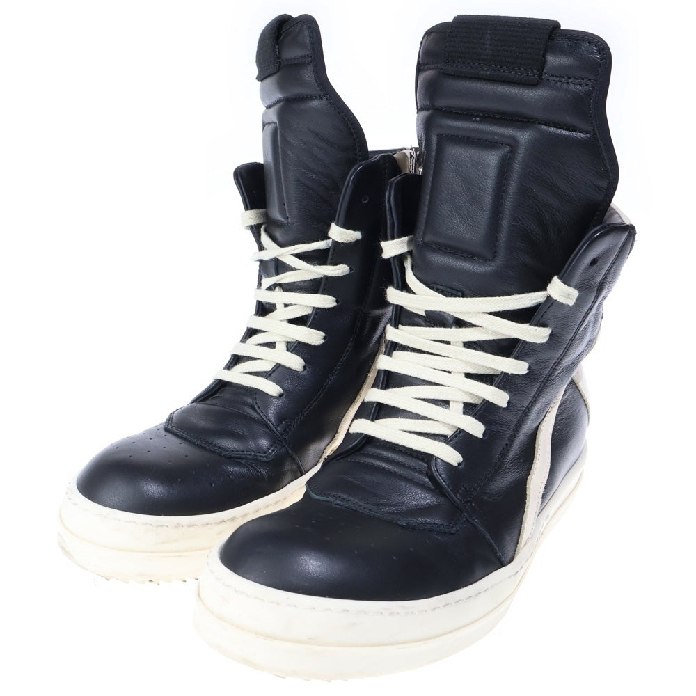 Rick Owens(リックオウエンス) Geobasket ジオバスケット スエードレザー ハイカットスニーカー レザーブーツ ブラック/ホワイト 39