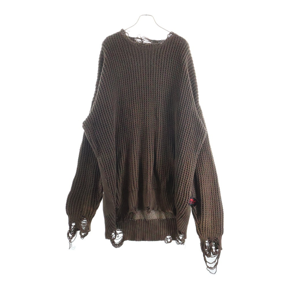 cvtvlist(カタリスト) 22AW CRASH KNIT アンダークロス クラッシュ ニット セーター ブラウン 2201100301