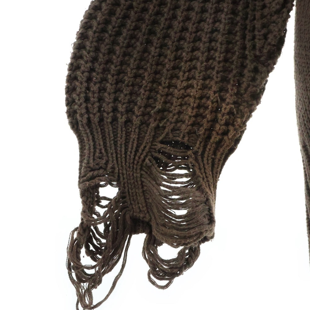 cvtvlist(カタリスト) 22AW CRASH KNIT アンダークロス クラッシュ ニット セーター ブラウン 2201100301