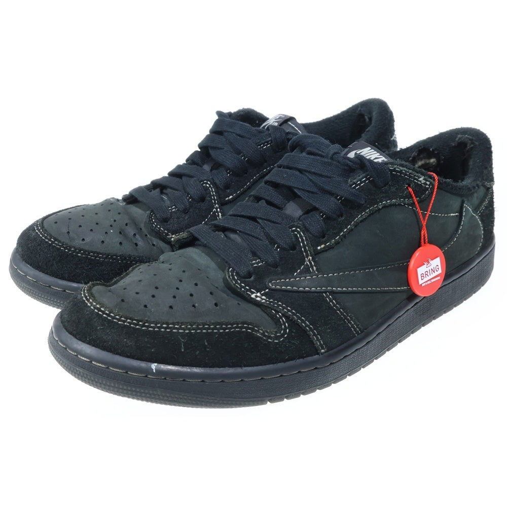 NIKE(ナイキ) ×TRAVIS SCOTT AIR JORDAN 1 LOW OG SP BLACK PHANTOM DM7866-001 エアジョーダン1 ブラックファントム ローカットスニーカー ブラック US10/28cm