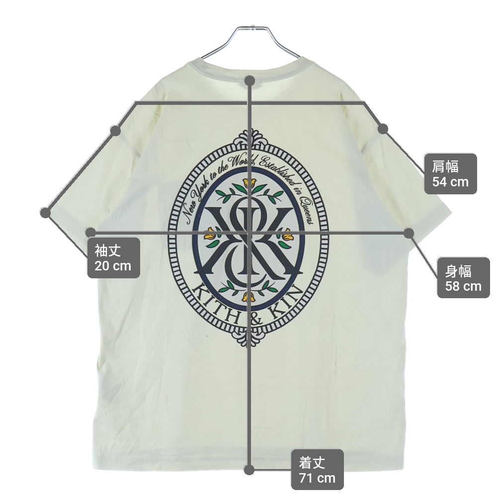 KITH(キス) 25SS QUEENS CREST TEE プリント半袖Tシャツカットソー ホワイト