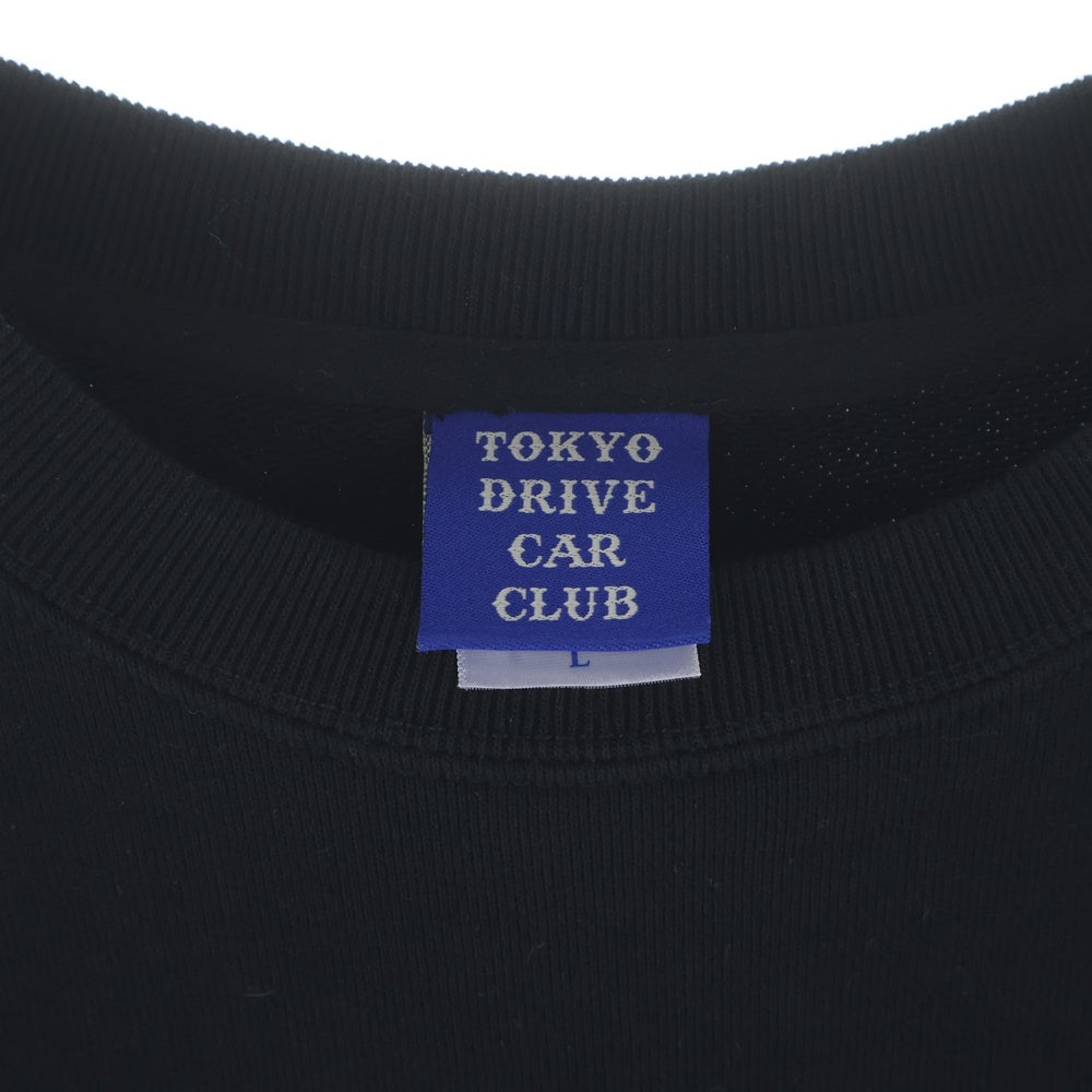 GOD SELECTION XXX(ゴッドセレクショントリプルエックス) ×Tokyo Drive Car Club SWEATSHIRT クルーネックスウェットトレーナー ブラック XXX-0804