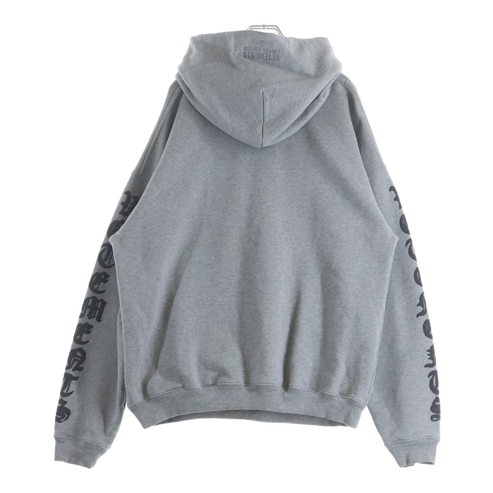 VETEMENTS(ヴェトモン) 21SS アナーキーゴシックプルオーバーパーカー グレー UE51TR650G