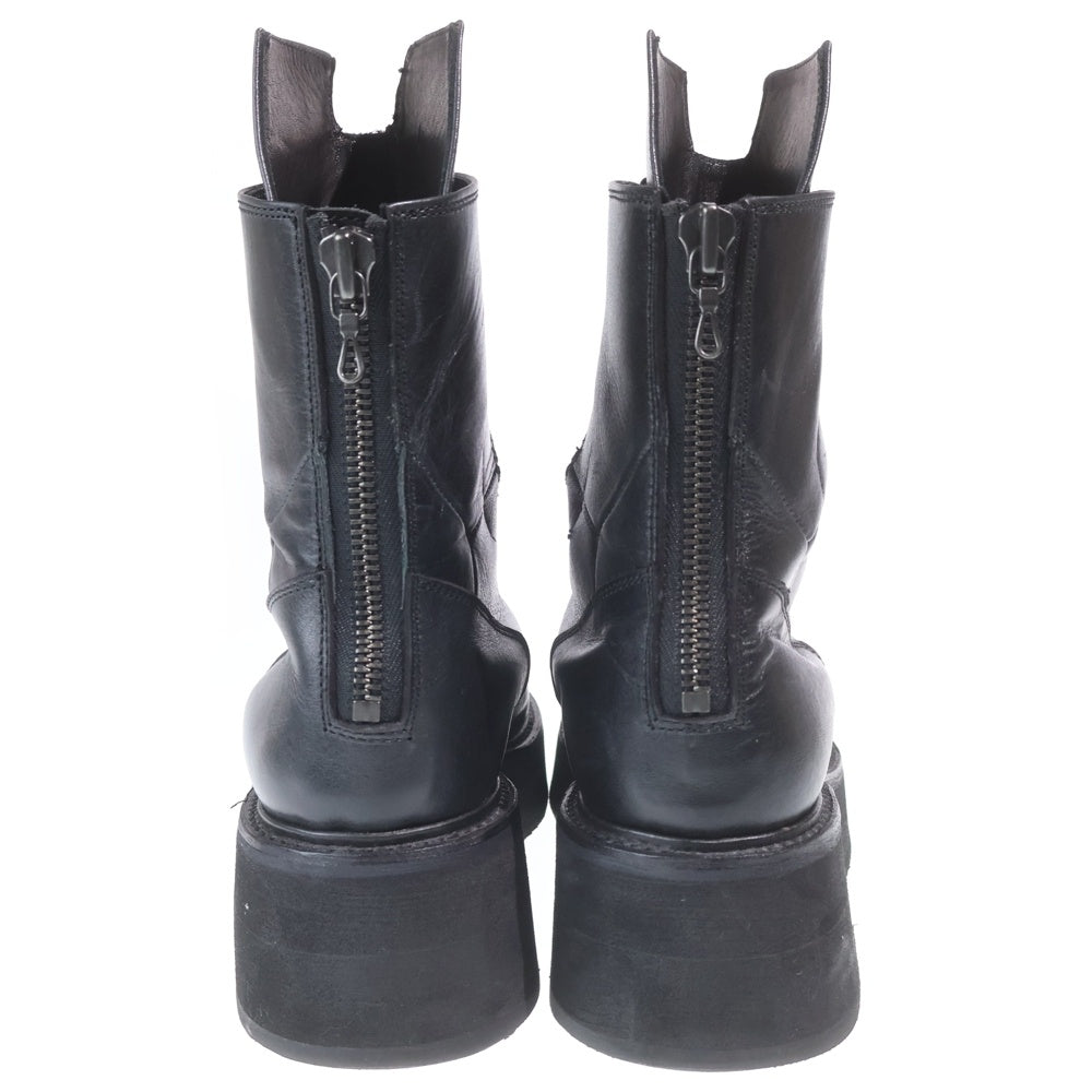 JULIUS(ユリウス) 23AW MILITARY BACK ZIP BOOTS ミリタリー バックジップブーツ ブラック 827FWM1
