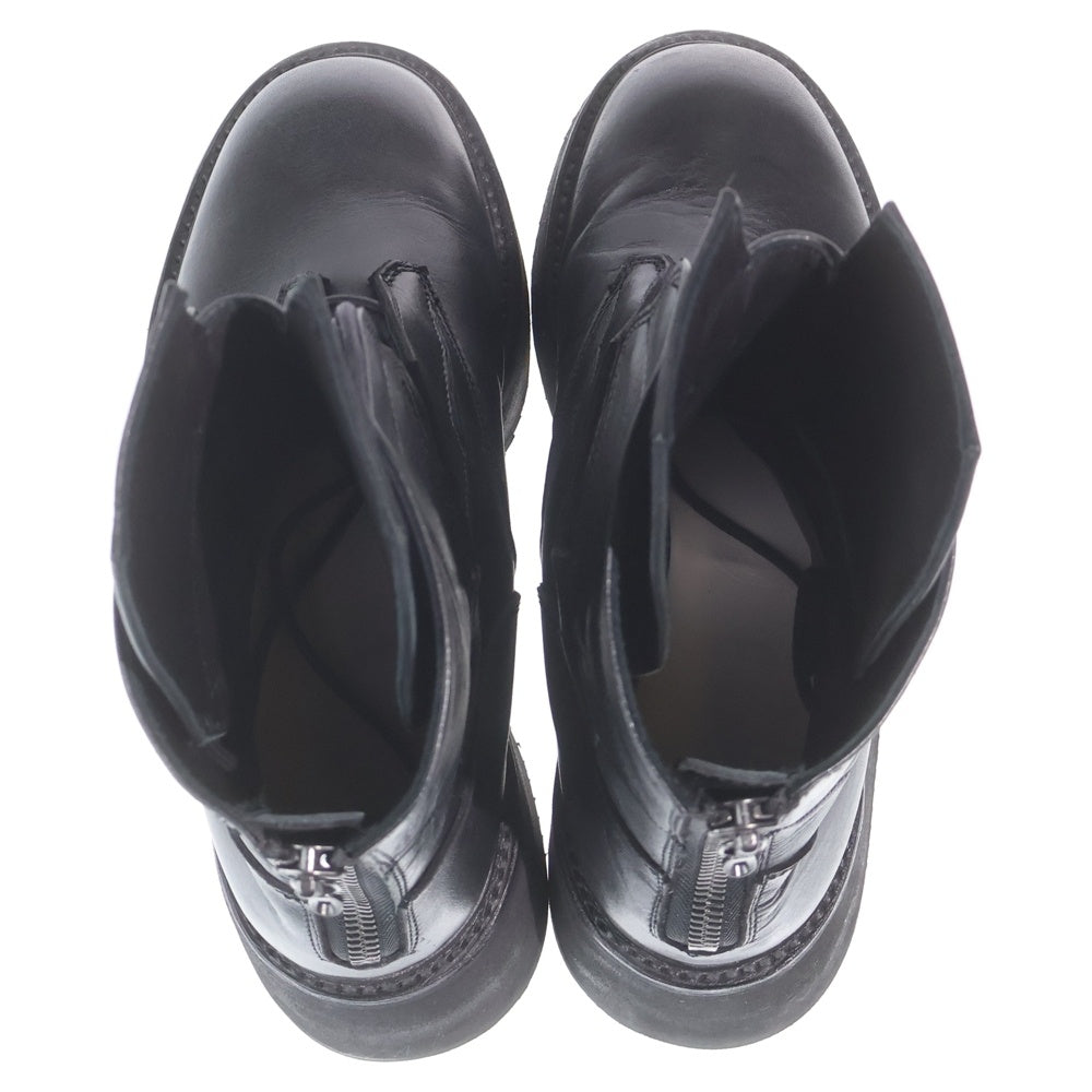 JULIUS(ユリウス) 23AW MILITARY BACK ZIP BOOTS ミリタリー バックジップブーツ ブラック 827FWM1