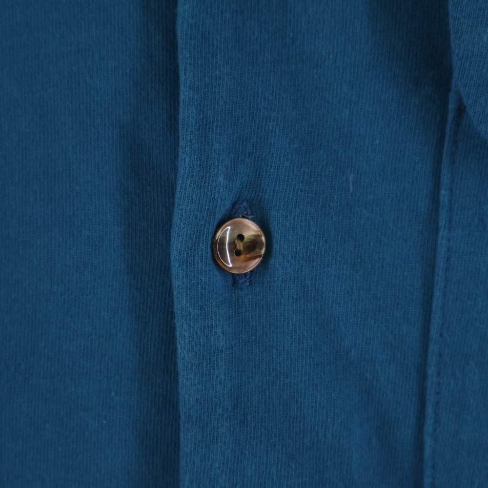 anachronorm(アナクローム) KNIT TUCK OPEN COLLAR SHIRT オープンカラーシャツ ブルー