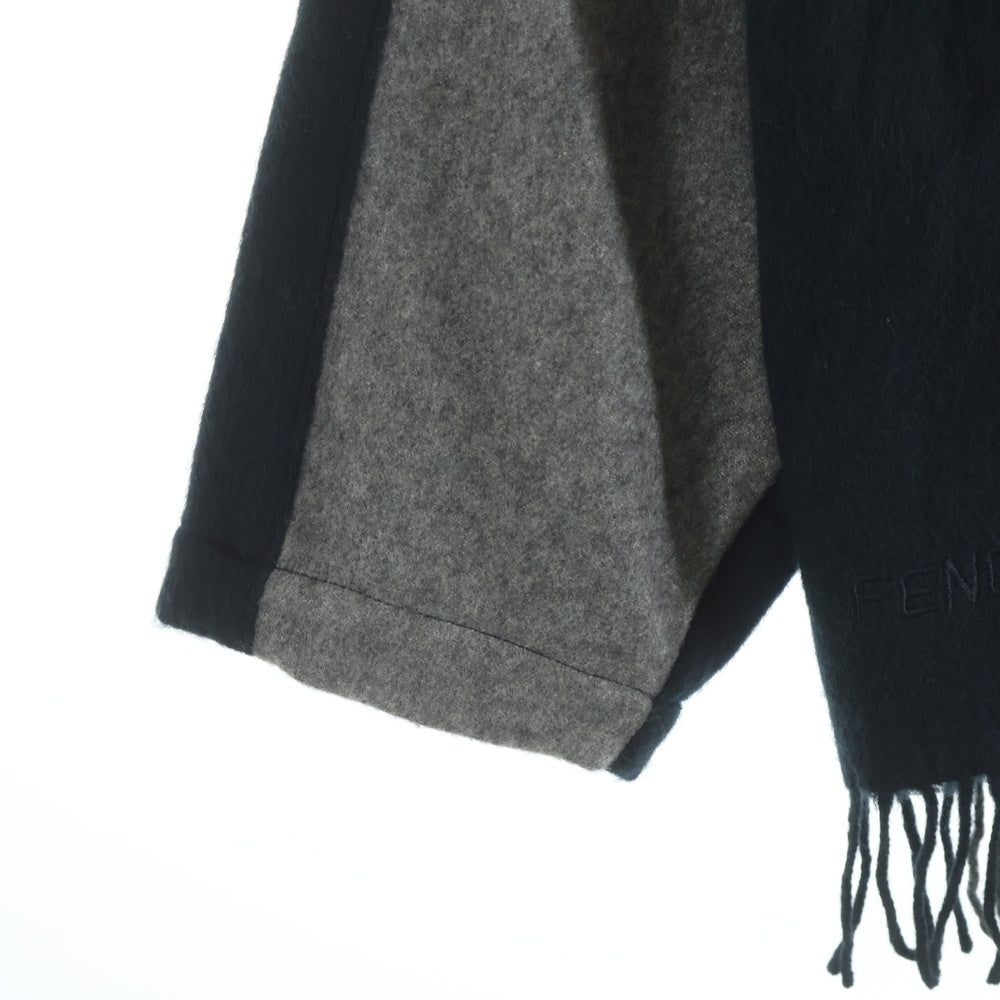NO BRAND(ノーブランド) NASNGWAM. EDGE CARDIGAN ナスングワム カシミヤマフラー リメイクカーディガン ブラック