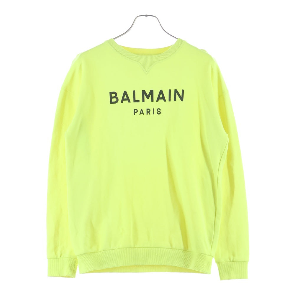 BALMAIN(バルマン) フロントロゴクルーネックスウェット トレーナー 6Q4690 Z0081 イエロー レディース