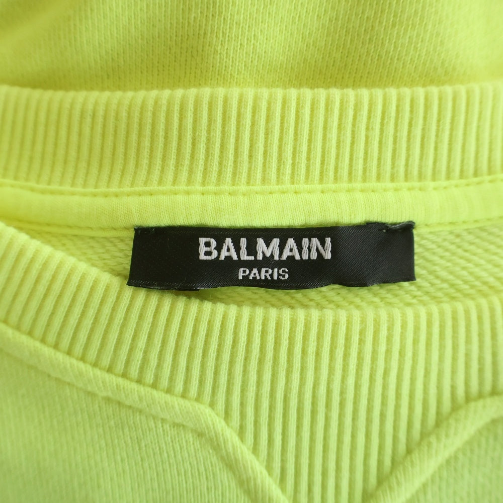 BALMAIN(バルマン) フロントロゴクルーネックスウェット トレーナー 6Q4690 Z0081 イエロー レディース