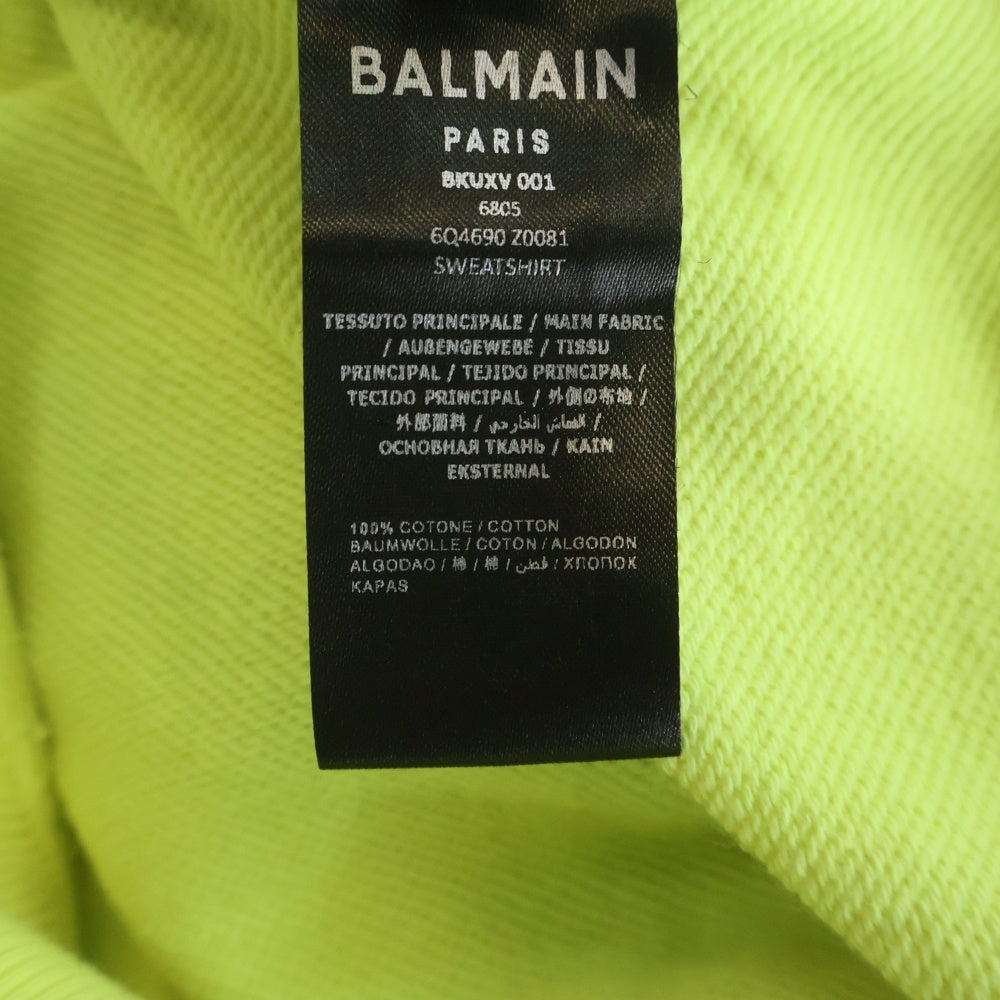BALMAIN(バルマン) フロントロゴクルーネックスウェット トレーナー 6Q4690 Z0081 イエロー レディース