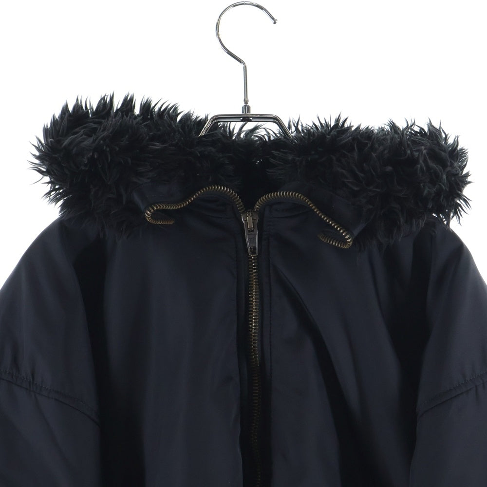BALENCIAGA(バレンシアガ) 24AW HOODED BOMBER ボンバージャケット フードファー付き ブラック 808813 TRO53