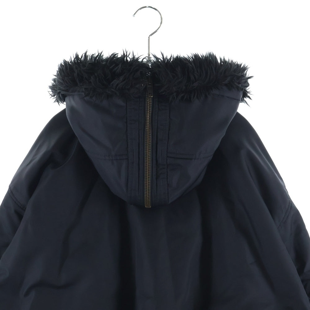 BALENCIAGA(バレンシアガ) 24AW HOODED BOMBER ボンバージャケット フードファー付き ブラック 808813 TRO53