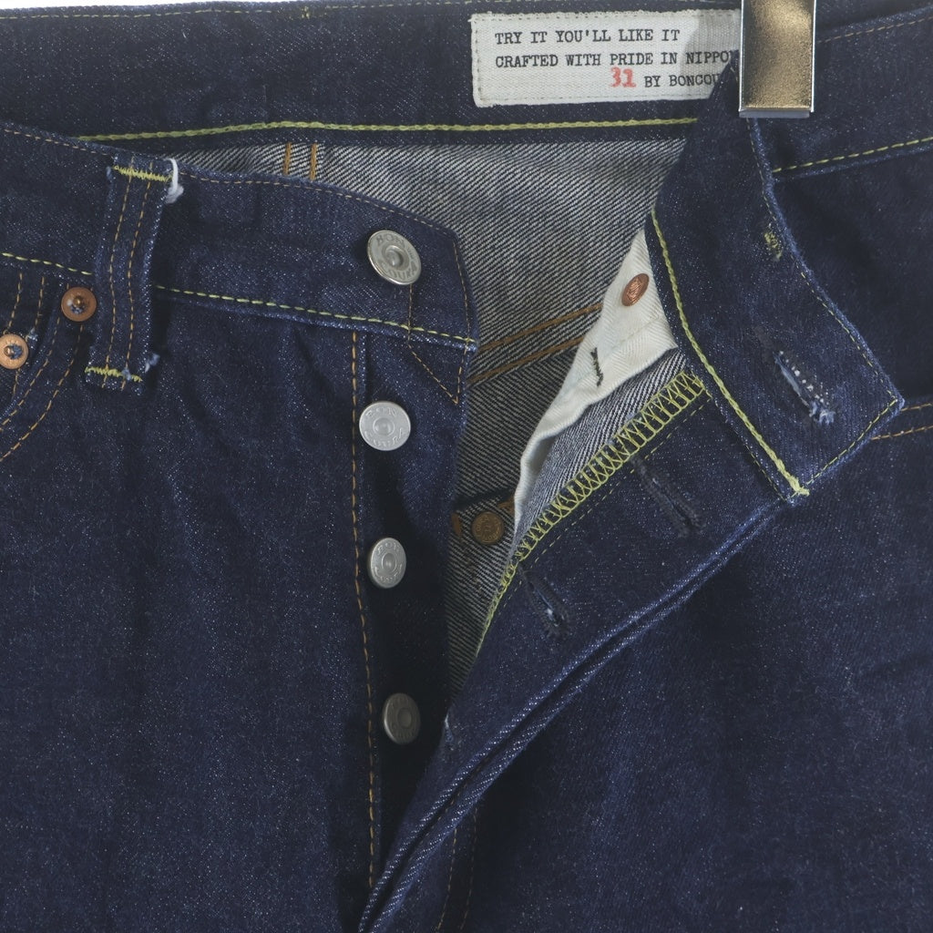 BONCOURA(ボンクラ) SHRINK TO FIT JEANS 日本製 ストレートデニムパンツ ネイビー