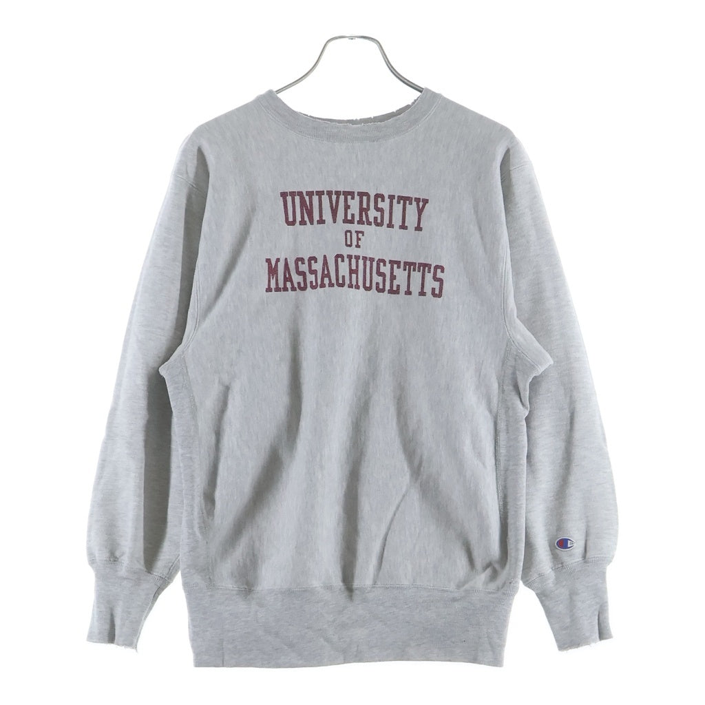 CHAMPION(チャンピオン) 90S REVERSE WEAVE UNIVERSITY OF MASSACHUSETTS マサチューセッツ大学 リバースウィーブ フロントプリント トレーナー スウェット グレー