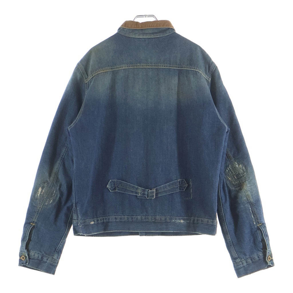 NO BRAND(ノーブランド) REDS 襟コーデュロイ デニムジャケット ブルー