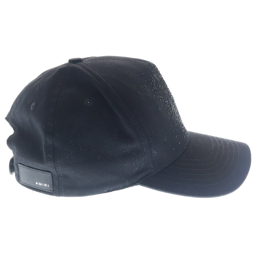 AMIRI(アミリ) MA QUAD CRYSTAL CANVAS HAT クリスタルキャンバスキャップ 帽子 ブラックSRAMHACP1054SMRBC00