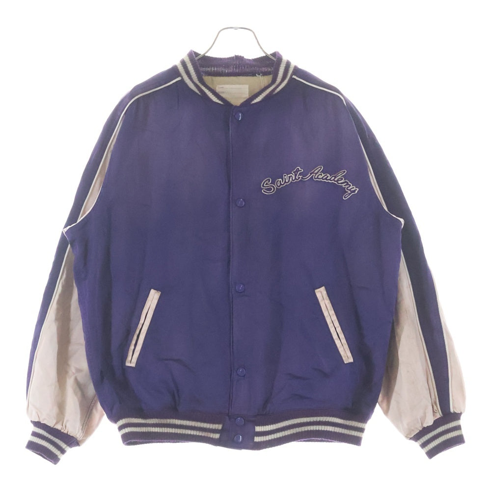 SAINT MICHAEL(セントマイケル) 22AW × SHERMER ACADEMY シャーマーアカデミー ヴィンテージ加工スカジャン ブルゾン SM-A22-0000-064 パープル