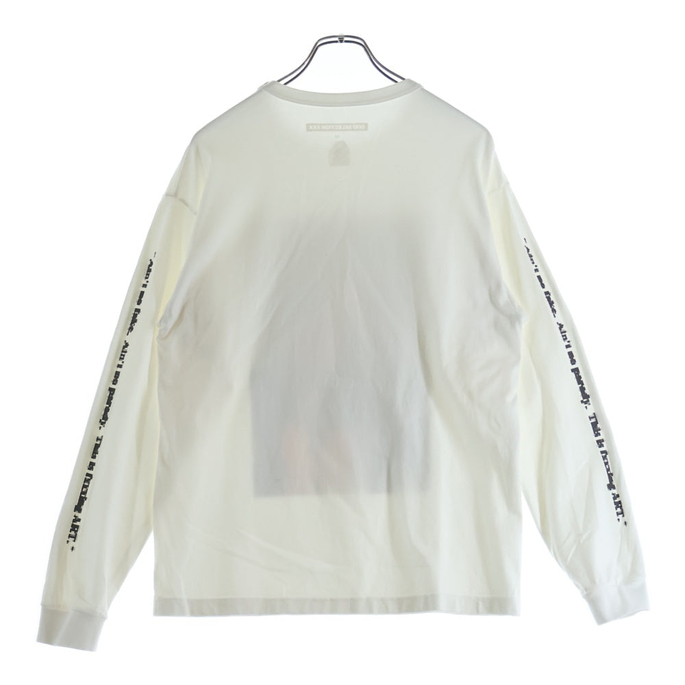 GOD SELECTION XXX(ゴッドセレクショントリプルエックス) アリアナグランデ フォトプリント クルーネックコットン長袖Tシャツ ホワイト