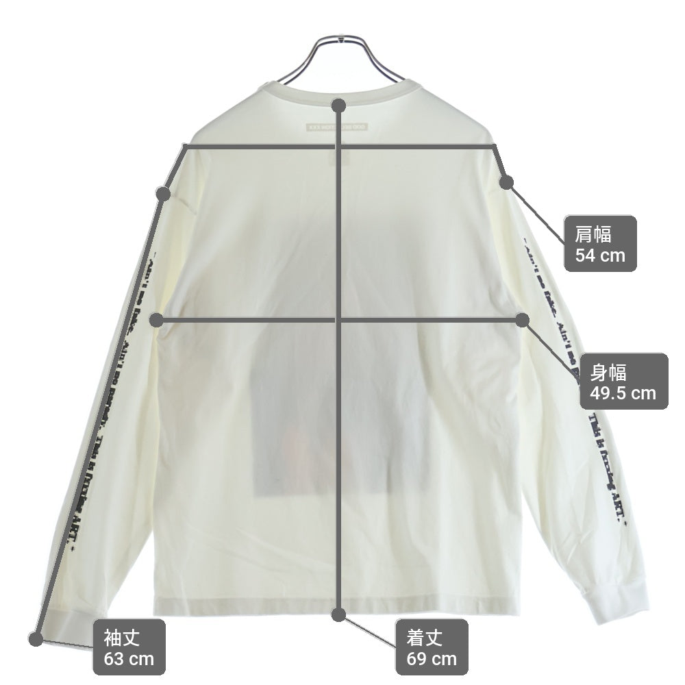 GOD SELECTION XXX(ゴッドセレクショントリプルエックス) アリアナグランデ フォトプリント クルーネックコットン長袖Tシャツ ホワイト