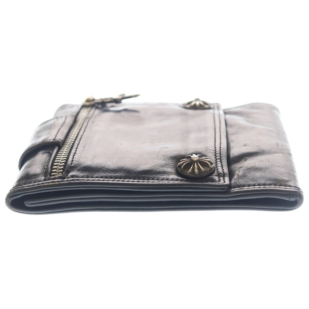 CHROME HEARTS(クロムハーツ) 3 FOLD WALLET ラージ 3フォールド レザー ウォレット 財布 ブラック
