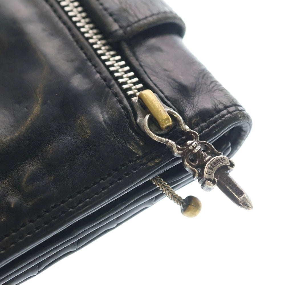 CHROME HEARTS(クロムハーツ) 3 FOLD WALLET ラージ 3フォールド レザー ウォレット 財布 ブラック