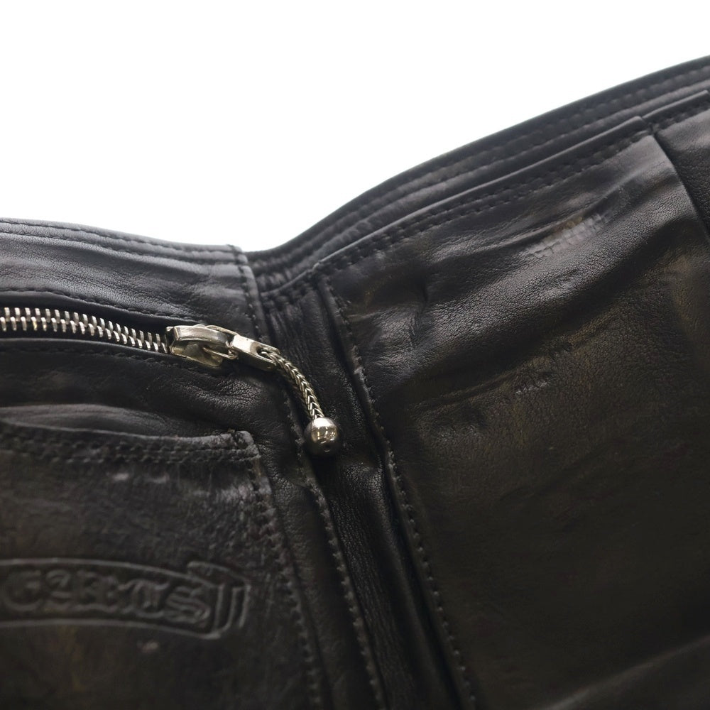 CHROME HEARTS(クロムハーツ) 3 FOLD WALLET ラージ 3フォールド レザー ウォレット 財布 ブラック