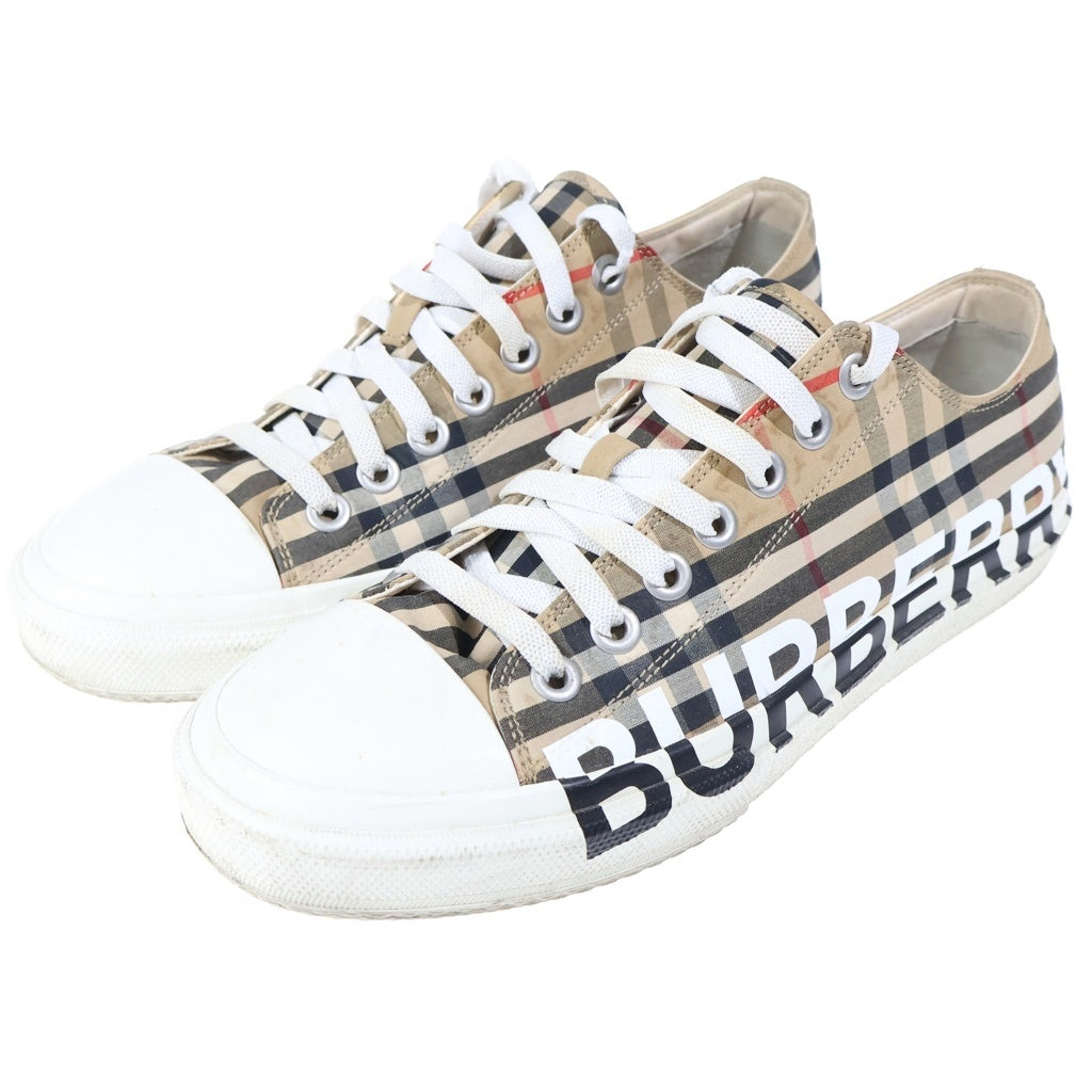 BURBERRY(バーバリー) ロゴプリント ノバチェック ローカットスニーカー ベージュ 8024149