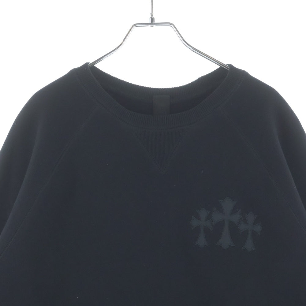 CHROME HEARTS(クロムハーツ) 25SS Y NOT Cemetery Cross Applique Embroidery Sweatshirt ワイノット セメタリークロス アップリケ刺繍 スウェットトレーナー ブラック