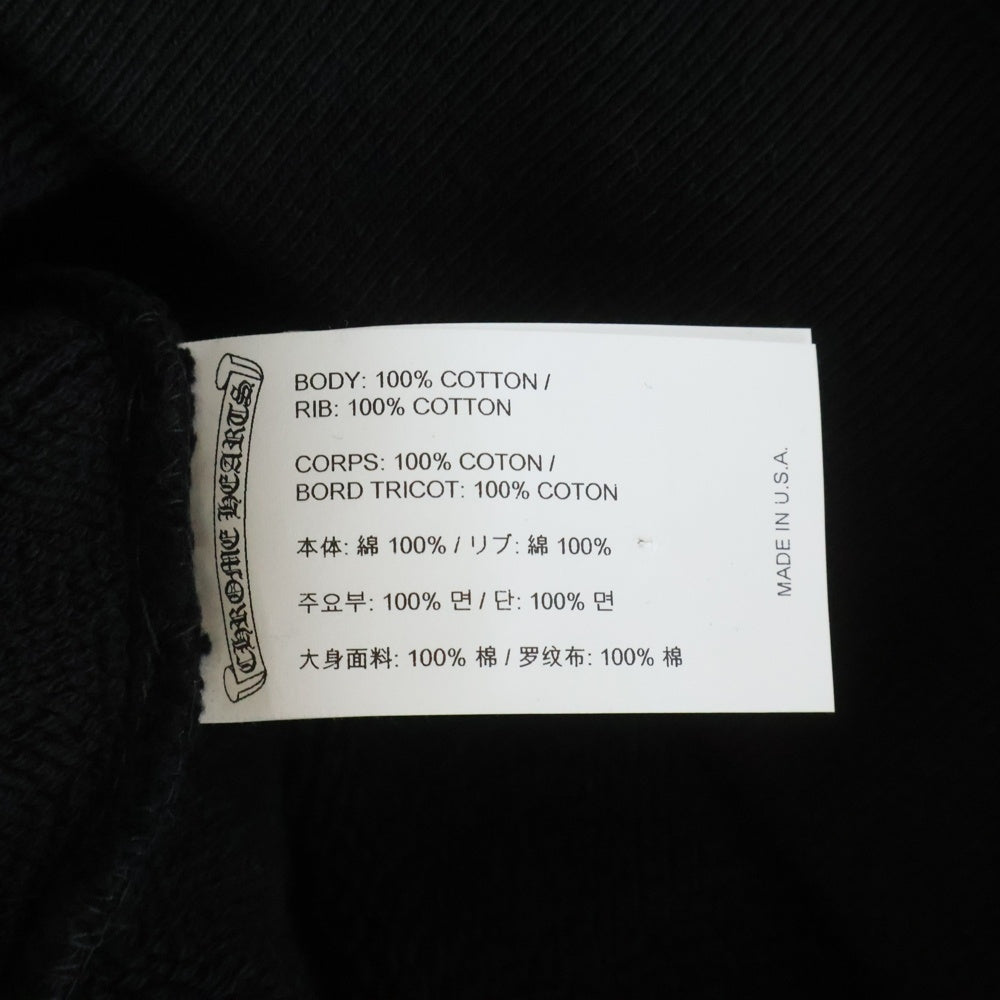 CHROME HEARTS(クロムハーツ) 25SS Y NOT Cemetery Cross Applique Embroidery Sweatshirt ワイノット セメタリークロス アップリケ刺繍 スウェットトレーナー ブラック