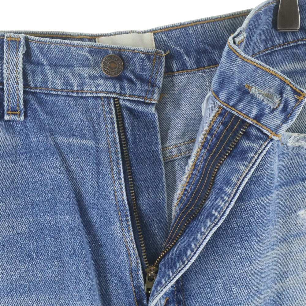 greatLand(グレイトランド) POLLYMAN DENIM ポリーマンデニム ダメージ加工 パッチデザインデニムパンツ インディゴ