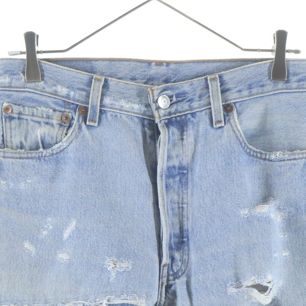 READY MADE(レディメイド) 22SS ダメージ加工 リメイク加工ストレートロングデニムパンツ インディゴ RE-CO-BL-00-00-191