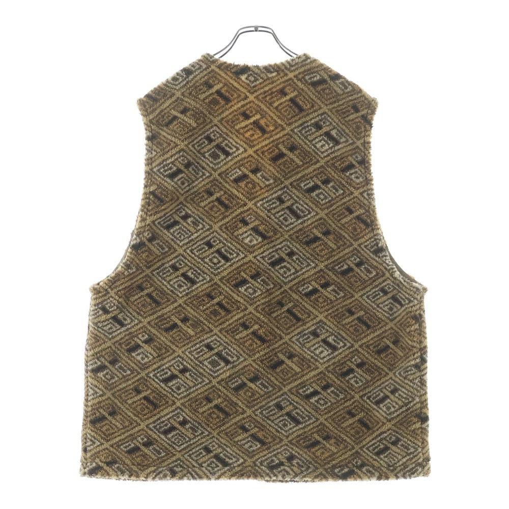 orslow(オアスロー) AFRICAN PATTERN BOA FlEECE VEST アフリカンパターン ボアフリースベスト ブラウン