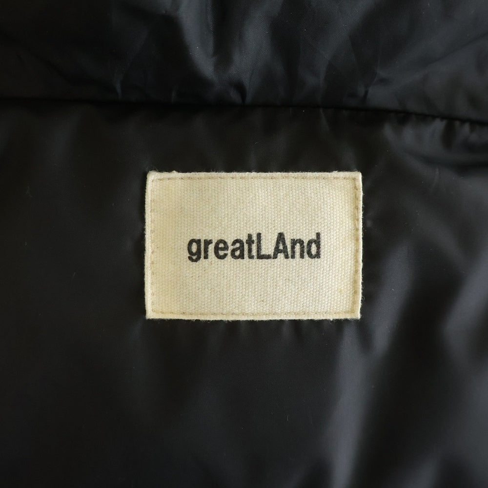 greatLand(グレイトランド) GREATMAN DOWN JACKET グレートマン ダウンジャケット フード付きジップアップダウンジャケット ブラウン