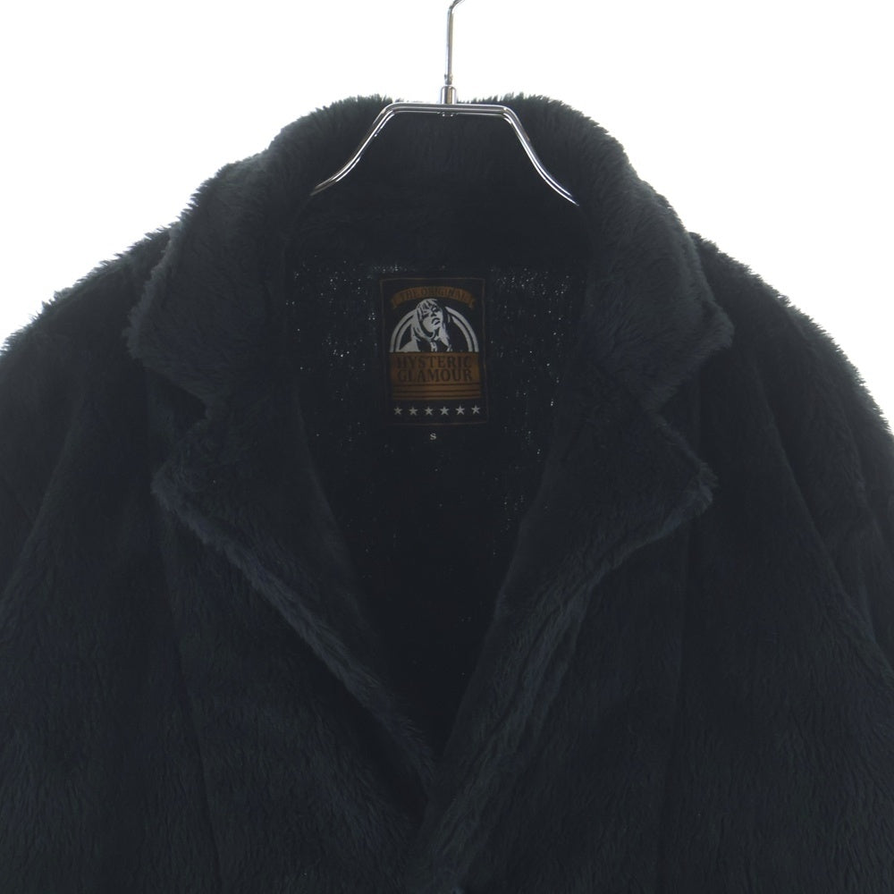 HYSTERIC GLAMOUR(ヒステリックグラマー) フロントボタンフェイクファーコート ジャケット 0263CJ04 ブラック