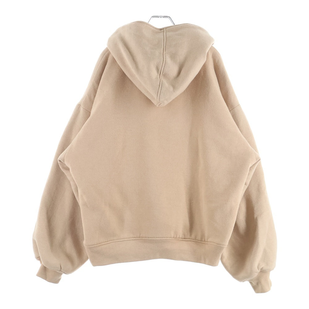 NO BRAND(ノーブランド) Thirteen Studios サーティーンスタジオ リバーシブル フロントロゴ刺繍プルオーバーパーカー ベージュ