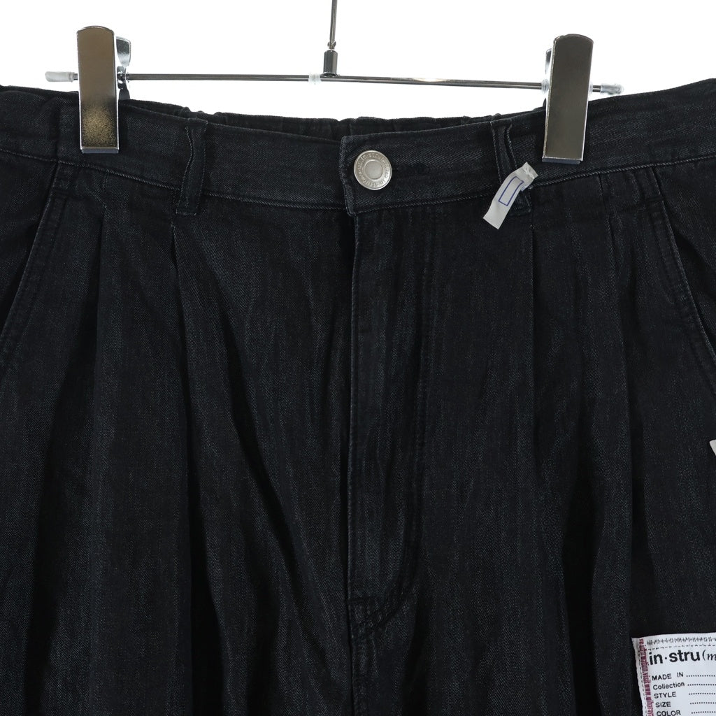 MAISON MIHARAYASUHIRO(メゾンミハラヤスヒロ) COTTON TENCEL DENIM TAPERED PANTS コットンテンセルデニムテーパードパンツ ブラック I12PT005