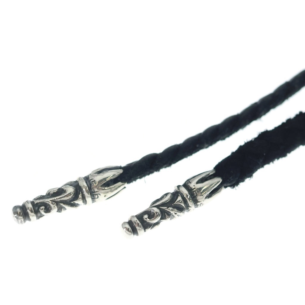CHROME HEARTS(クロムハーツ) EWLP SBTBAND アイウェアループ SBTバンドレザーブレイドネックレス ブラック/シルバー