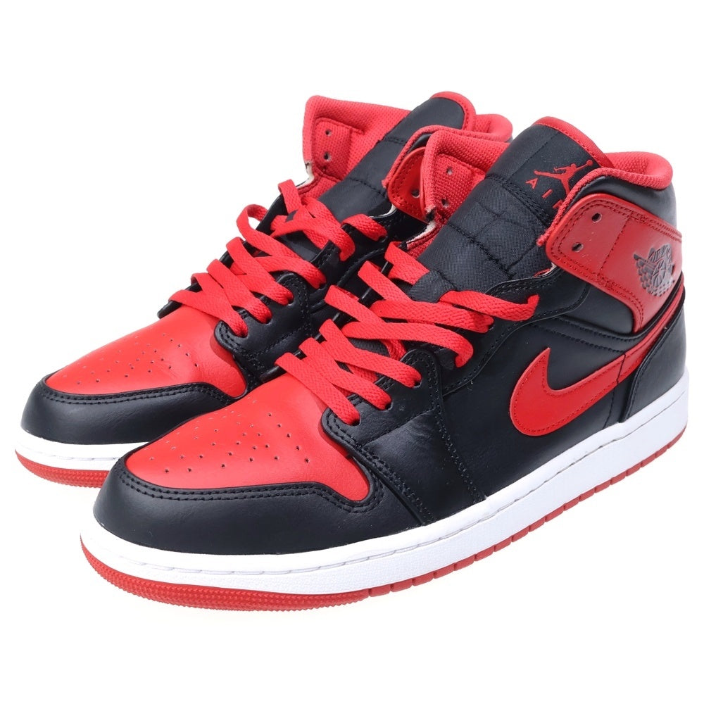NIKE(ナイキ) AIR JORDAN 1 MID BRED TOE DQ8426-060 エアジョーダン 1 ブレッド トゥ レザーミッドカットスニーカー シューズ ブラック/レッド US10/28.0cm
