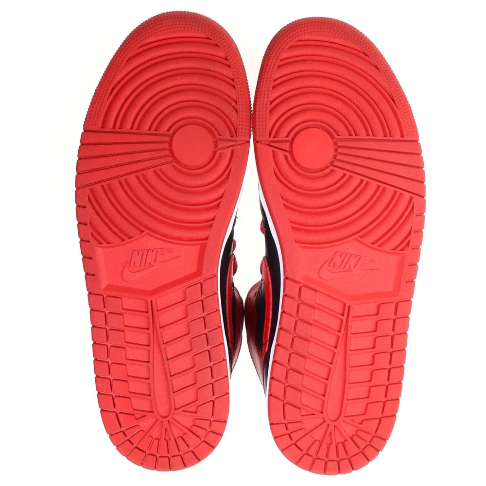 NIKE(ナイキ) AIR JORDAN 1 MID BRED TOE DQ8426-060 エアジョーダン 1 ブレッド トゥ レザーミッドカットスニーカー シューズ ブラック/レッド US10/28.0cm