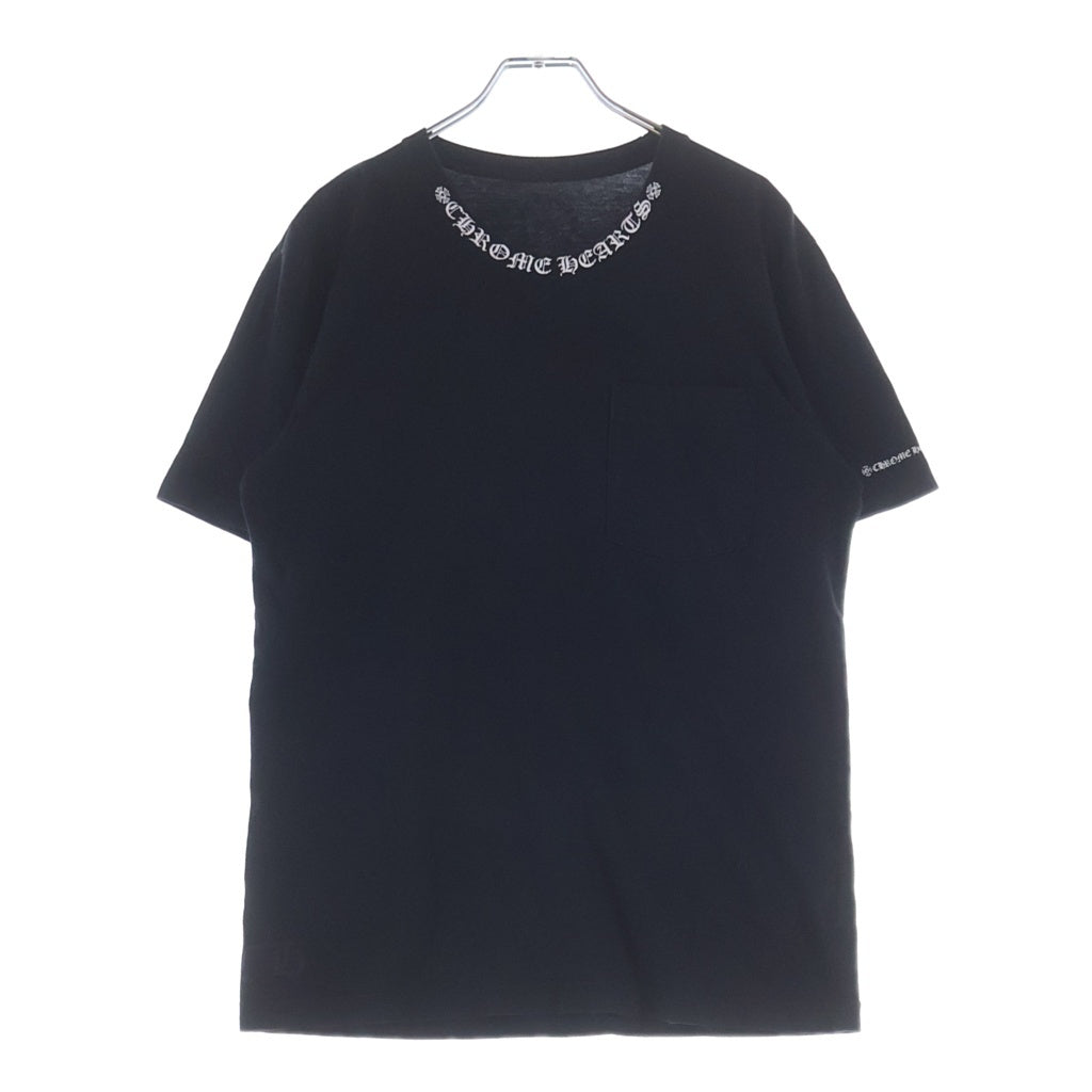CHROME HEARTS(クロムハーツ) NECK LOGO S/S TEE ネックロゴ プリント半袖Tシャツ カットソー ブラック