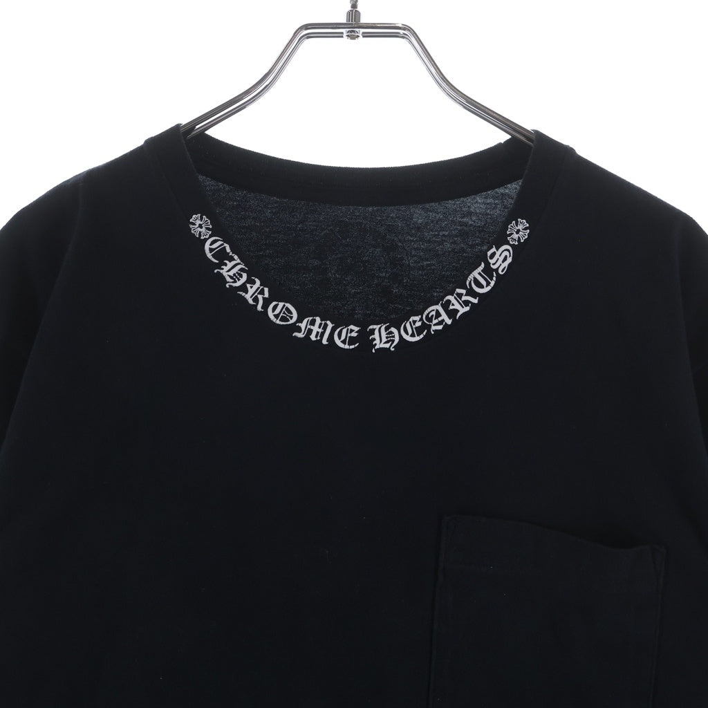 CHROME HEARTS(クロムハーツ) NECK LOGO S/S TEE ネックロゴ プリント半袖Tシャツ カットソー ブラック