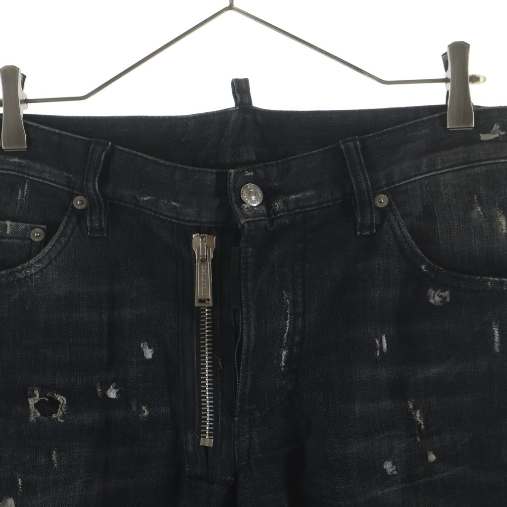 DSQUARED2(ディースクエアード) M.B.Jean ダメージ加工デニムパンツ ブラック S74LA0806