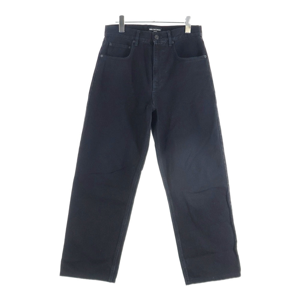 BALENCIAGA(バレンシアガ) 22AW DAMEGED STRAIGHT JEANS ダメージ加工 ワイドストレート デニムパンツ ブラック 659999 TBP47