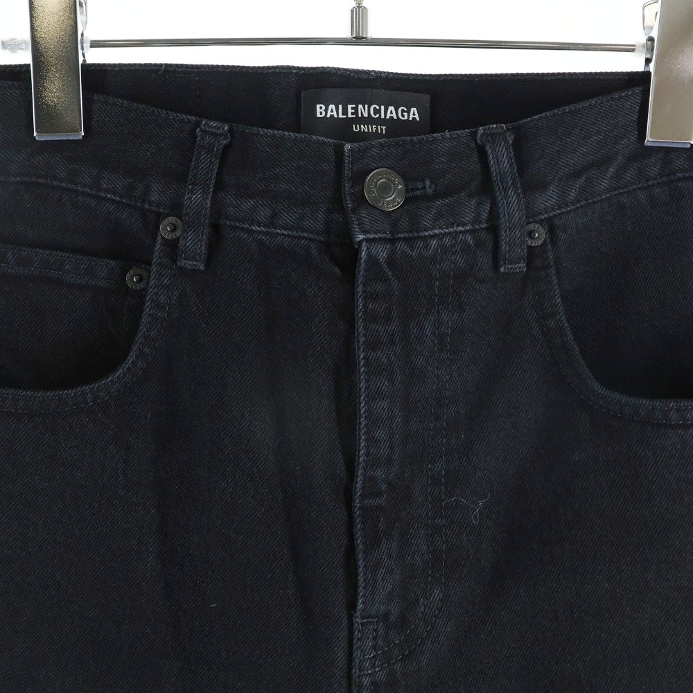 BALENCIAGA(バレンシアガ) 22AW DAMEGED STRAIGHT JEANS ダメージ加工 ワイドストレート デニムパンツ ブラック 659999 TBP47