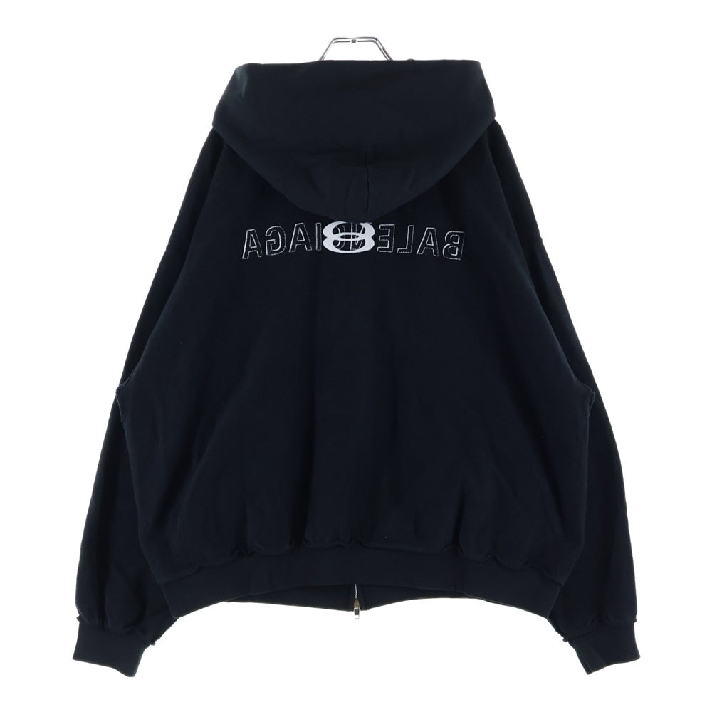 BALENCIAGA(バレンシアガ) 24SS INSIDE OUT ZIPUP HOODIE インサイドアウト ジップジップフーディー ブラック 790378 TQVJ3