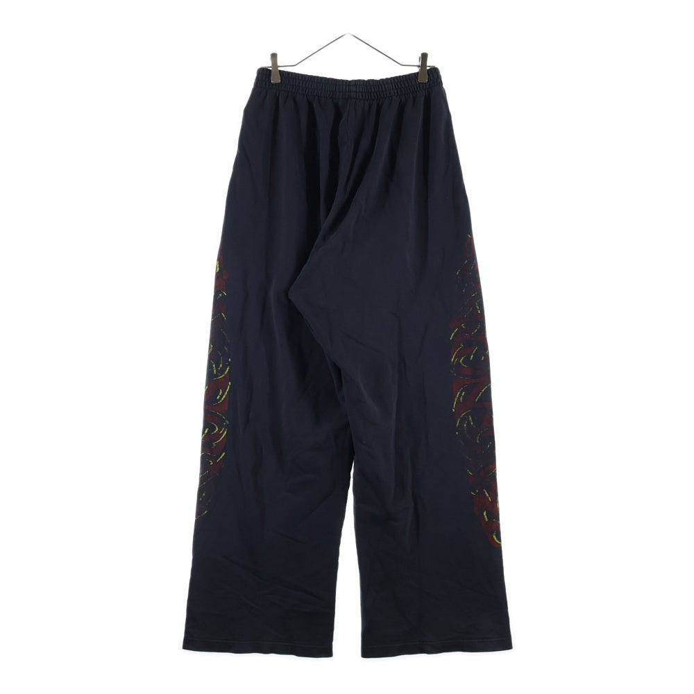BALENCIAGA(バレンシアガ) 23AW OFFSHORE Offshore Baggy アートプリントスウェットバギーロングパンツ ブラック 771081 TPVM9