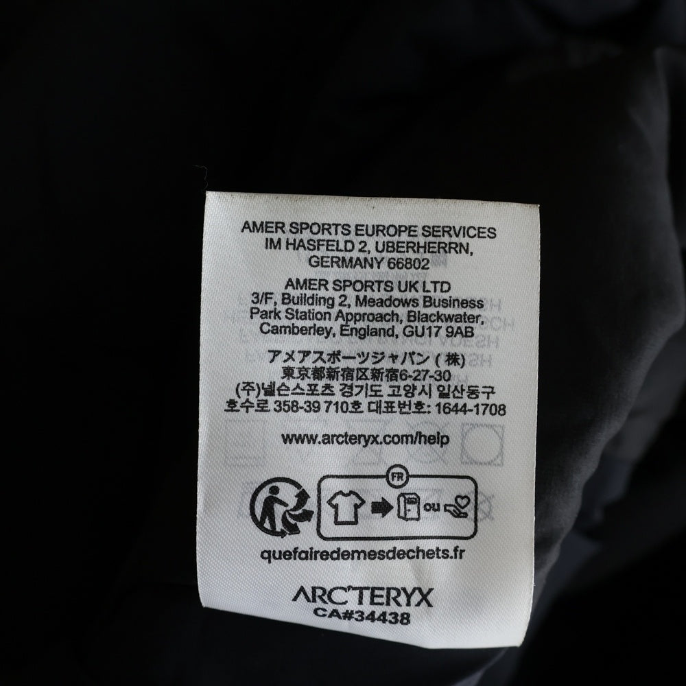 ARC'TERYX(アークテリクス) 25AW ATOM SV HOODY アトムSVフーディー パファージャケット ブラック X000009902